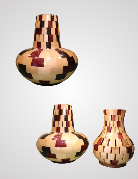 Closed Segment Vase (Maple, Purple Heart, and Wenge)