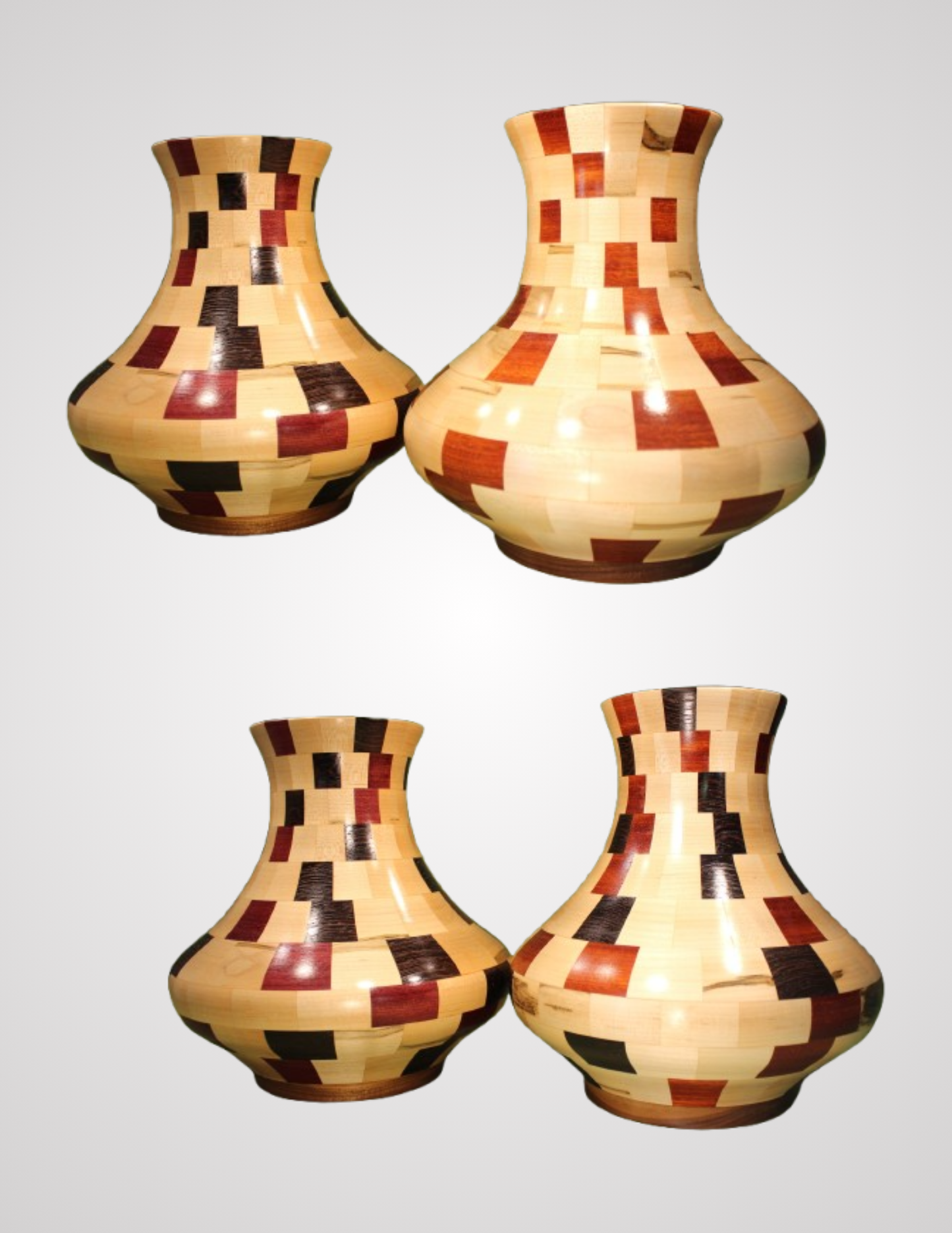 Closed Segment Vase (Ambrosia, Wenge, and Purple Heart)