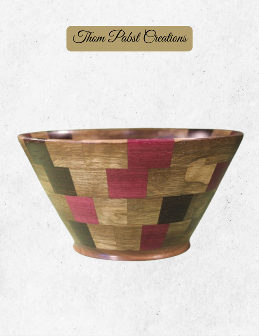 Closed Segment Bowl (African Black Limba, Purple Heart, Winge)