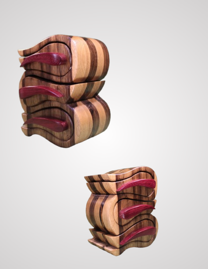 3 Drawer Ribbon Box (Purple Handles)