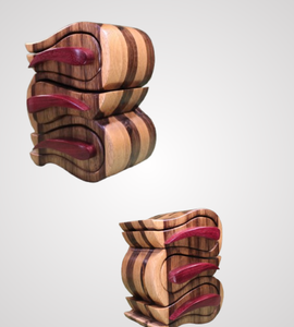 3 Drawer Ribbon Box (Purple Handles)