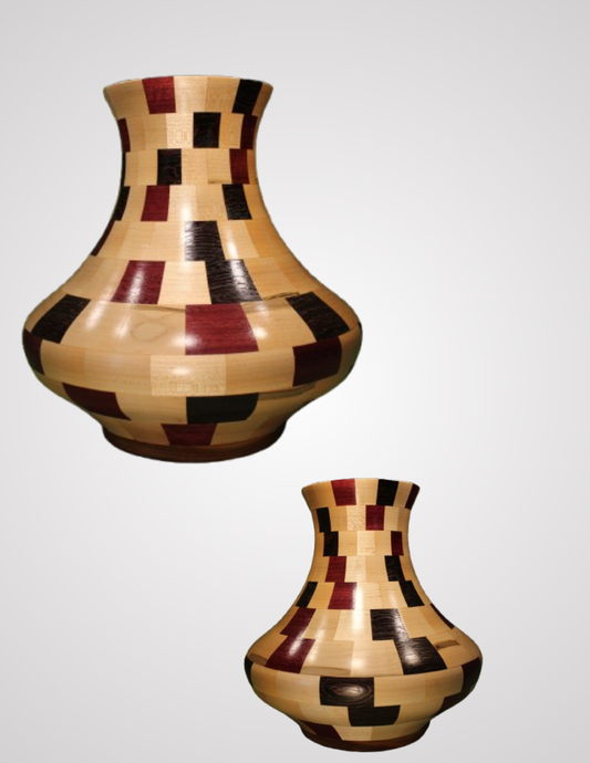 Closed Segment Vase (Ambrosia, Wenge, and Bloodwood)