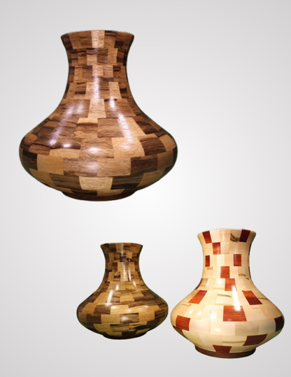 Closed Segment Vase (African Black Limba)