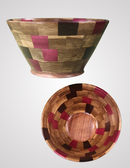 Closed Segment Bowl (African Black Limba, Purple Heart, Winge)