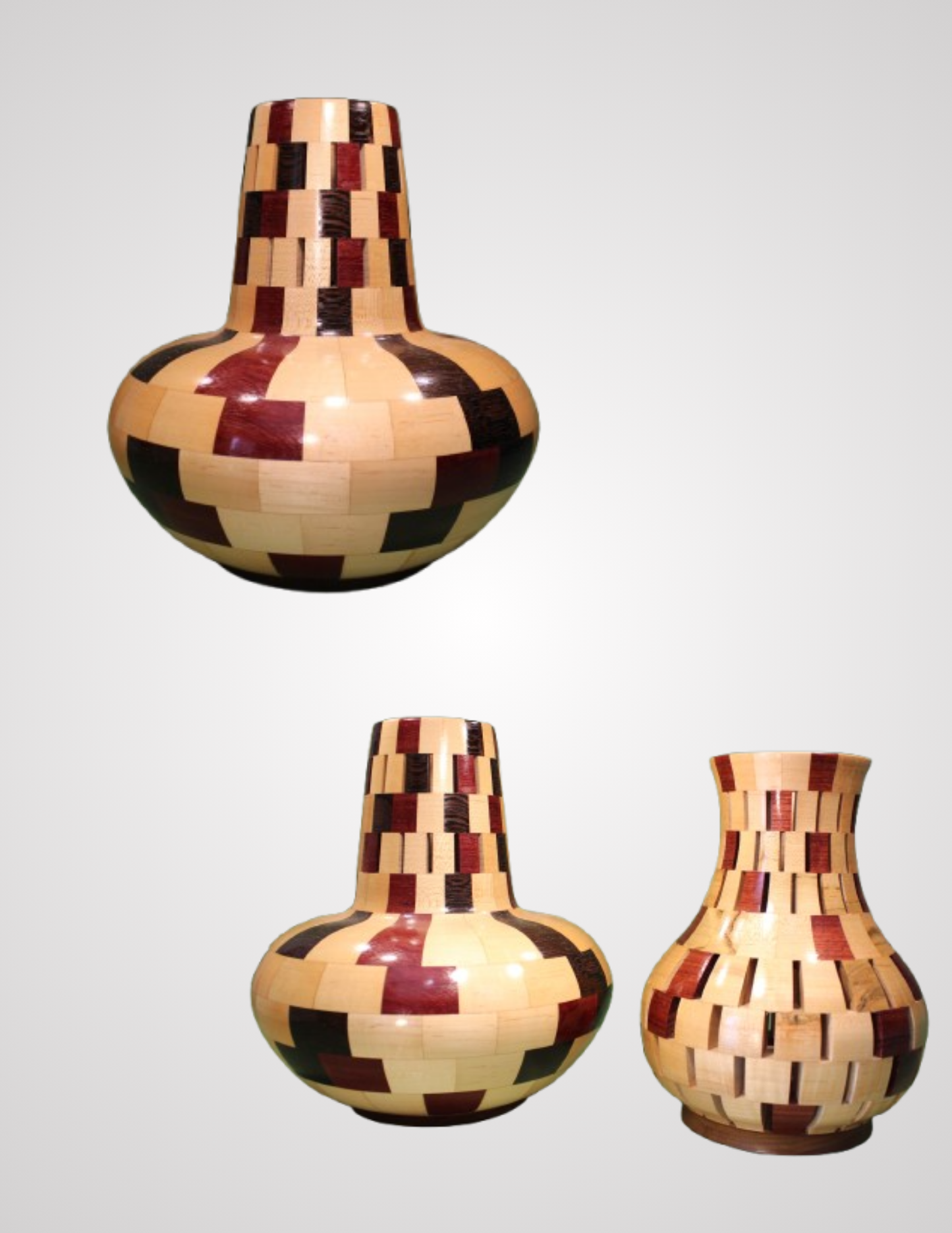 Closed Segment Vase (Maple, Purple Heart, and Wenge)