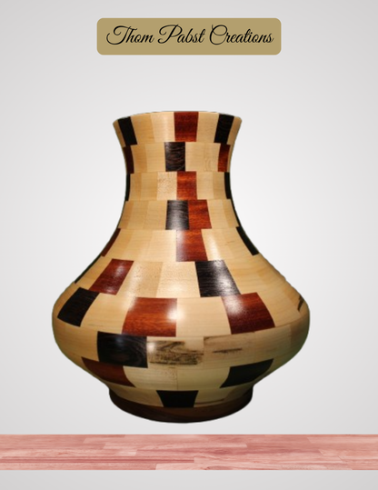Closed Segment Vase (Ambrosia, Wenge, and Purple Heart)