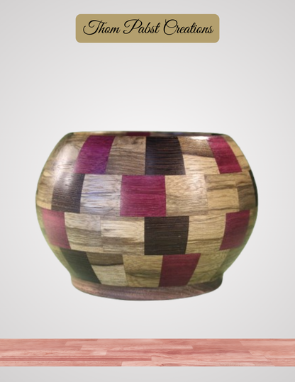 Closed Segment Bowl (African Black Limba, Purple Heart, Winge)