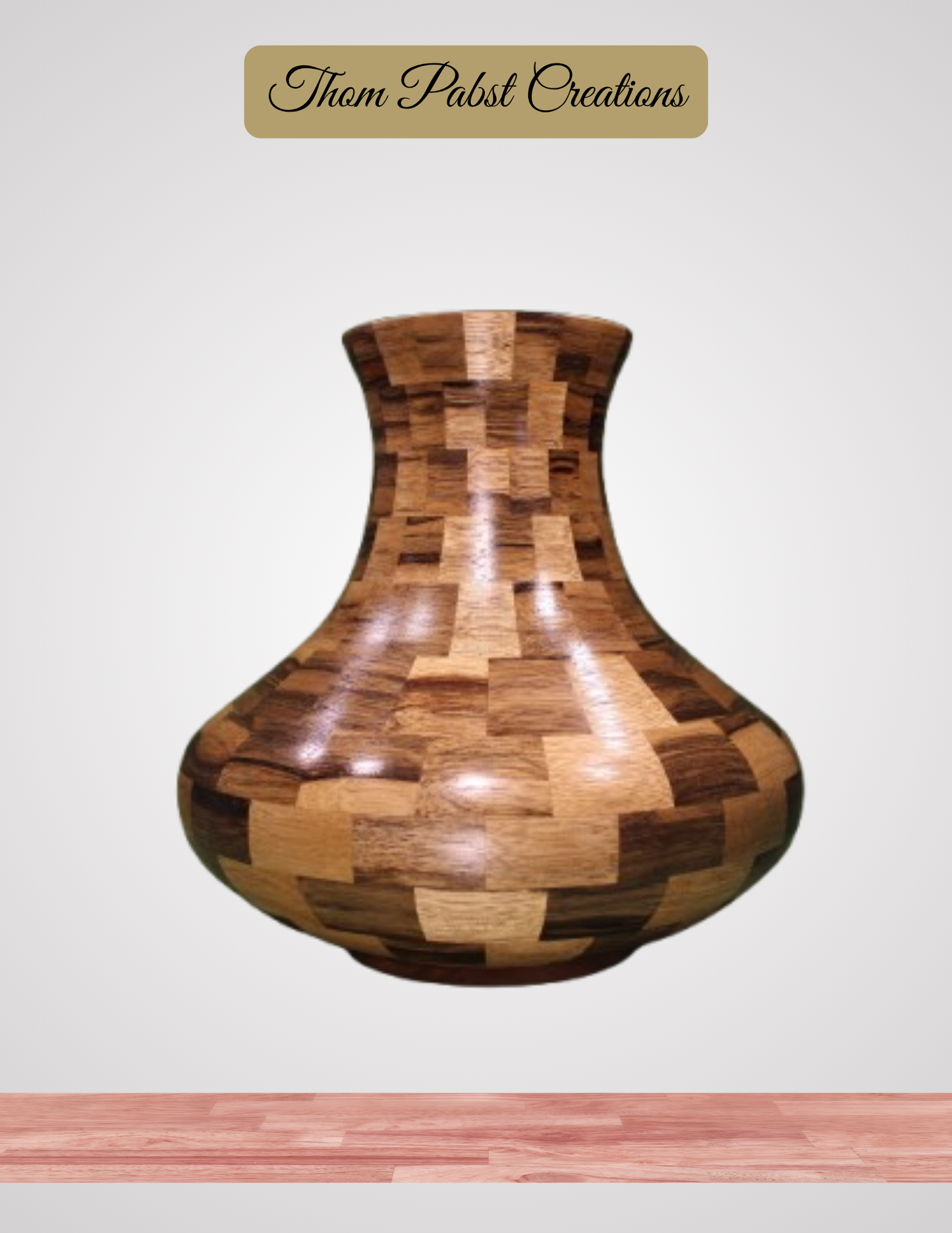 Closed Segment Vase (African Black Limba)