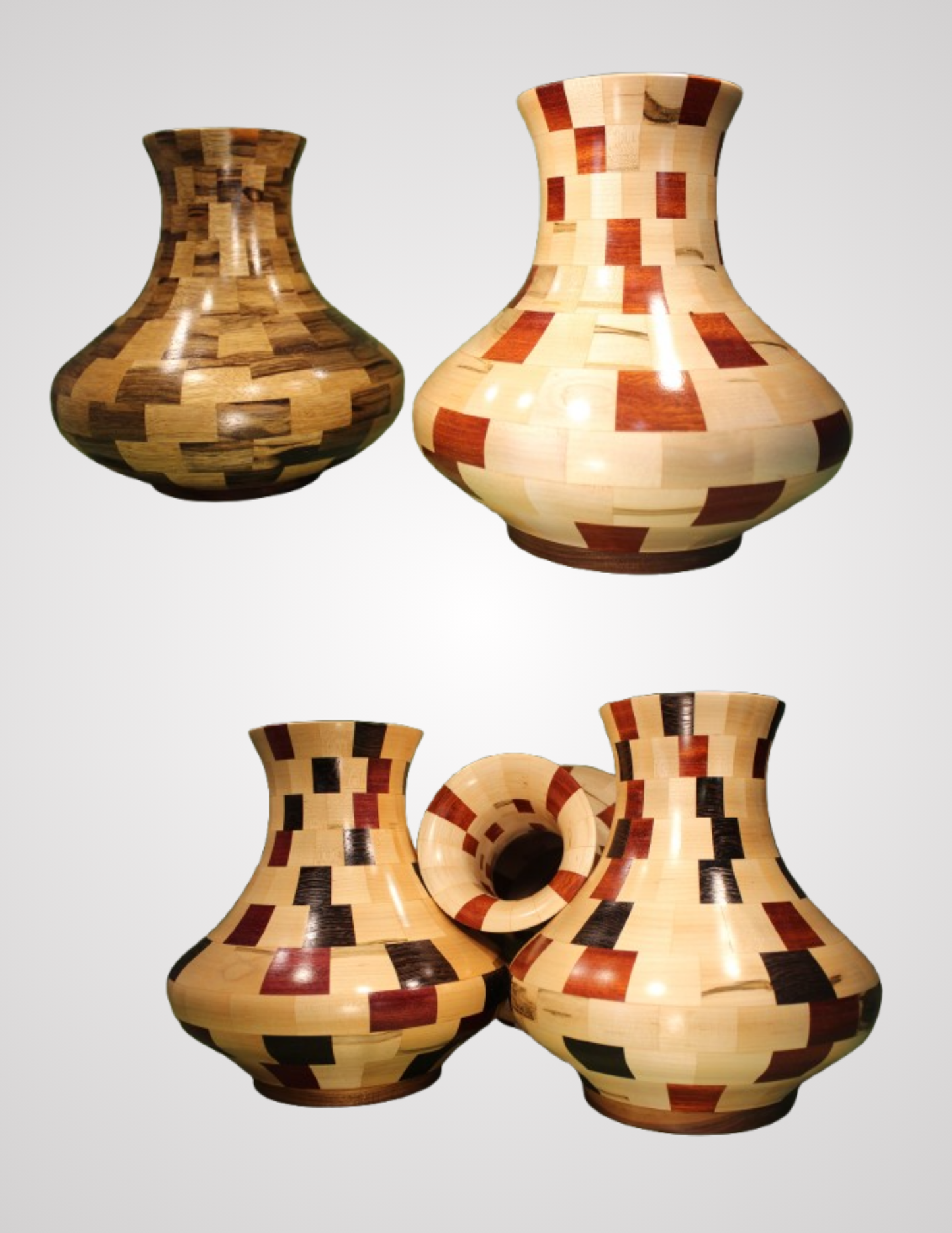 Closed Segment Vase (African Black Limba)