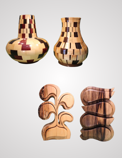 Closed Segment Vase (Maple, Purple Heart, and Wenge)