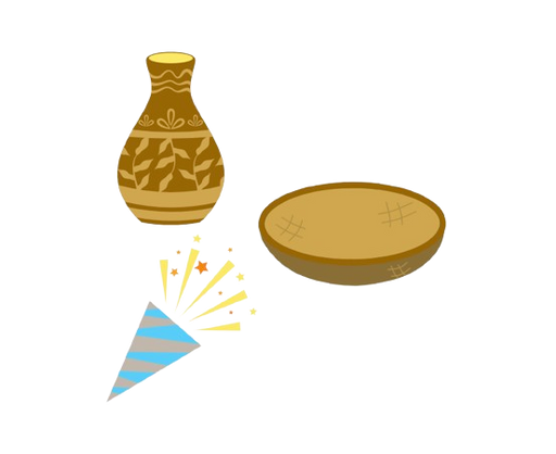 Decorative vase, wooden plate, and party hat for luxurious wood working pieces.