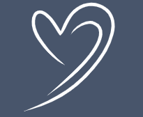 White heart symbol on a blue background